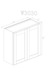 Wall 30" - Almond White 30 Inch Wall Cabinet - ZCBuildingSupply
